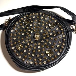 Black Studded Skull Design Women's Bag